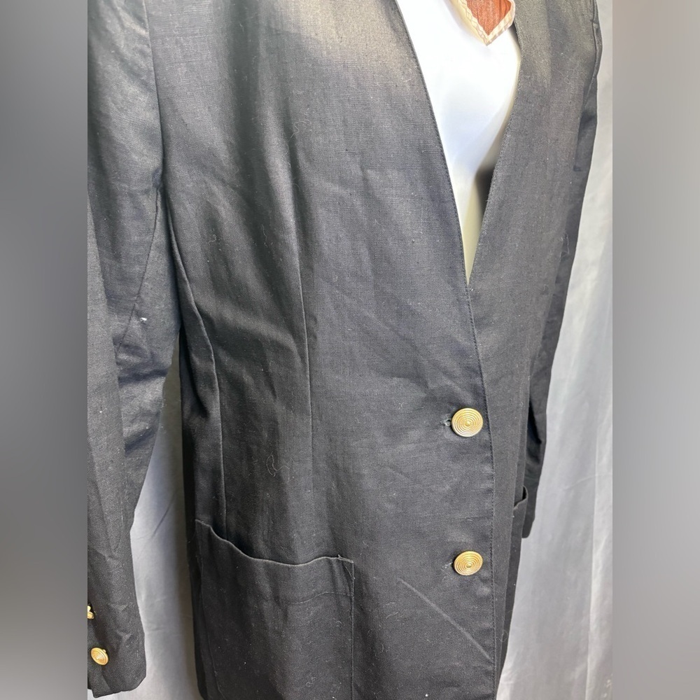 Cervelle Vintage 80s Cervelle Women's No Collar Plunging Neckline Blazer Size L - Picture 6 of 8